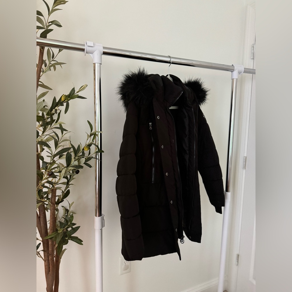 Micheal Kors MICHEAL KORS PLUS SIZED Women's Faux-Fur-Trim Hooded Puffer Coat